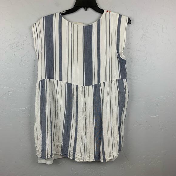 Savanna Jane Dress Tunic Blue CreamColorful Embroiderey Mini Boho Lined Size 1X - Picture 3 of 8